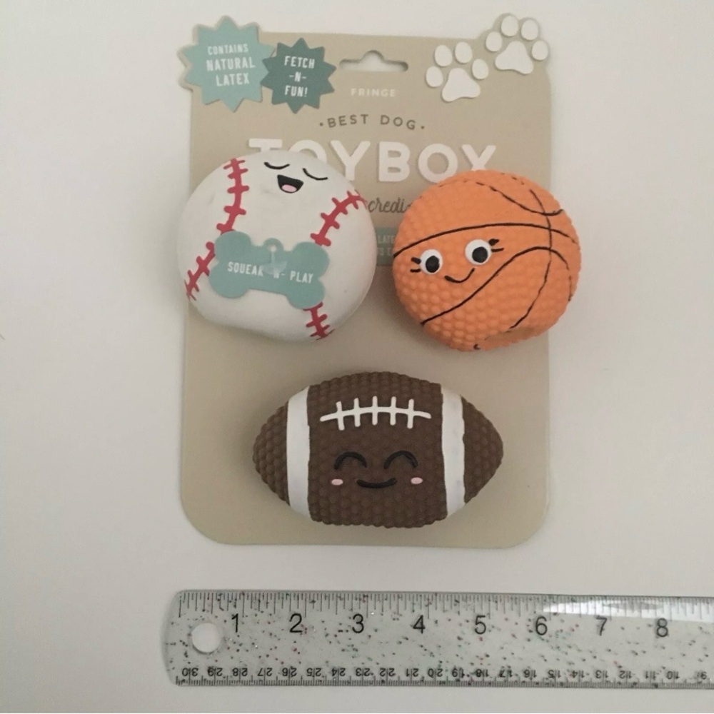 Dog Toys Squeaky Latex Fetch Fun Sports Balls “You’re Incredi-ball” NEW | Fringe - Picture 6 of 8